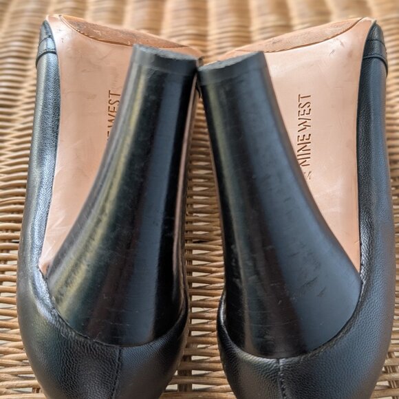 Nine West Block Heeled Pump | Size 9.5 | Black | high vamp | brogue detail EUC - Picture 7 of 10